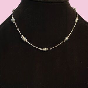 Ethel & Myrtle silver tone station glass bead necklace